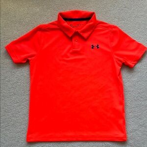 Under Armour Kids Neon Orange Golf Polo Shirt
